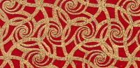 3112-122-33- Wachsplatte karminrot - goldende Ornamente